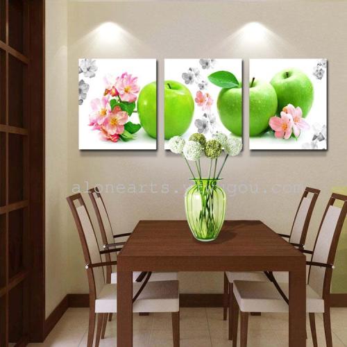 european gallery craft restaurant dining table background wall hanging fruit frameless ice crystal painting