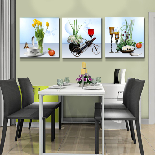 Hanging Painting and Decorative Painting Hanging Painting Craft Dining Table in Dining Room Background Wall Hanging Fruit Frameless Ice Crystal Painting Bright Light Canvas Painting