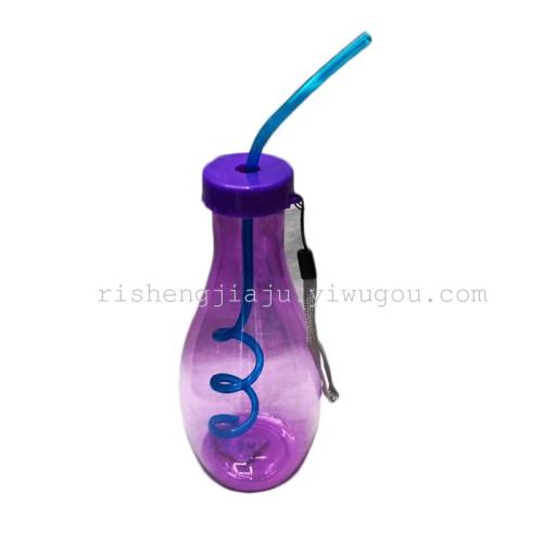 advertising gift cup with lanyard soda bottle big belly straw cup rs-200310