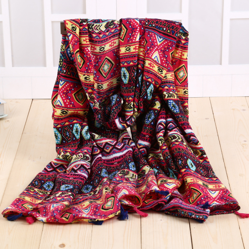 colorful geometric pattern fashion voile scarf scarf sweet girl