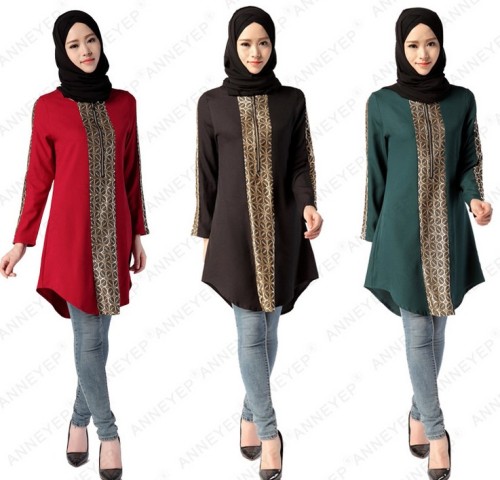 muslim women‘s clothing plus size mid-length shirt arab women‘s clothing