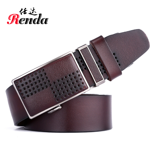 Men‘s Leather Belt Men‘s Belt Pant Belt Casual Business Automatic Buckle Belt Real Cowhide