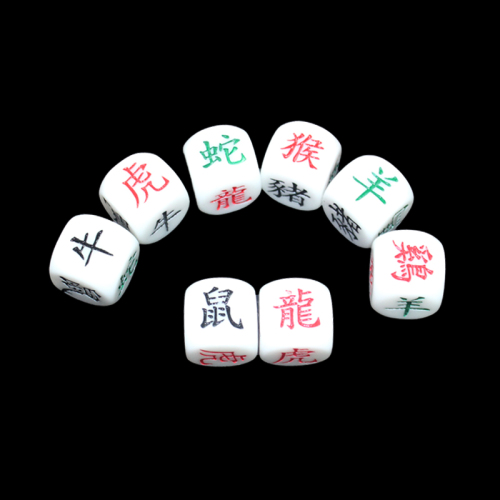 Dice New Material 18# Zodiac Animal Dice [No Picture Paper] Jin Dongle Supply