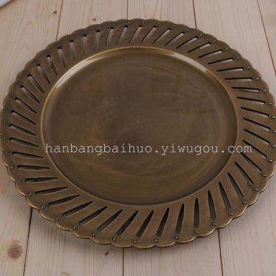 Bronze disk lace plastic tray plastic products of European fashion plate