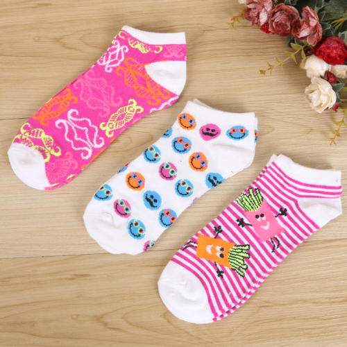 Stall Factory Direct Sales Jacquard Women‘s Cotton Socks Cartoon Socks Ankle Socks Foreign Trade Domestic Sales Best-Selling in Stock Random Pattern