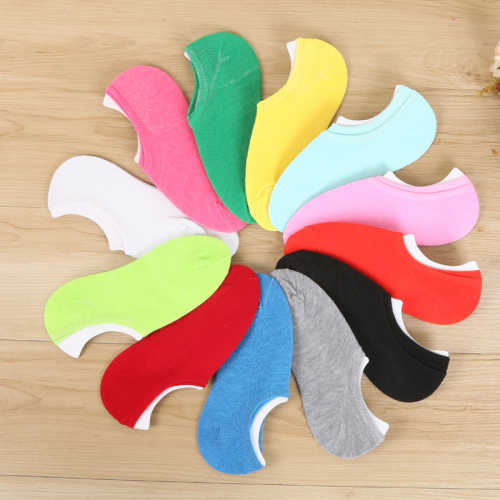 stall popular fashion candy color boat socks non-slip invisible socks warm socks