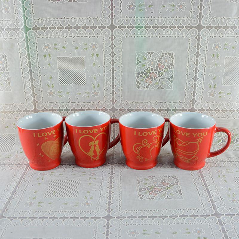 日用仿金情人节  挖角  水杯，咖啡杯