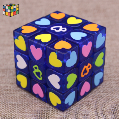 The new three order 3 order real love cube beginner professional color sticker toys