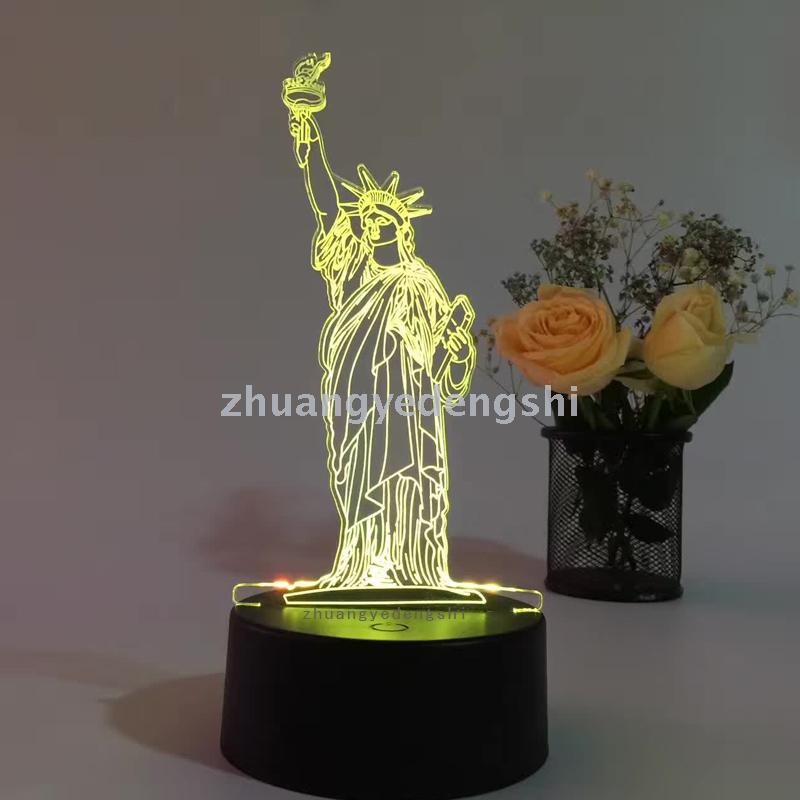 3D自由女神像立体台灯床头灯儿童小夜灯833