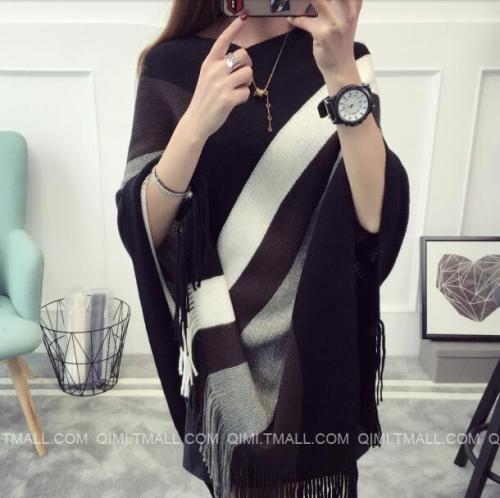 shawl factory direct female knitted shawl cape pullover new fashion tassel