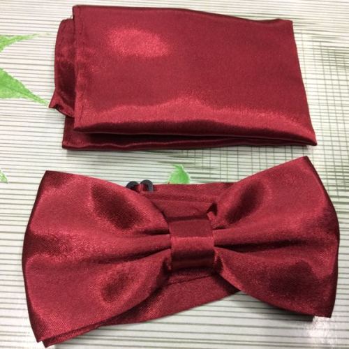 Men‘s Business Ultra-Wide Waist Seal Pocket Square Towel bow Tie Set Banquet Party Dance