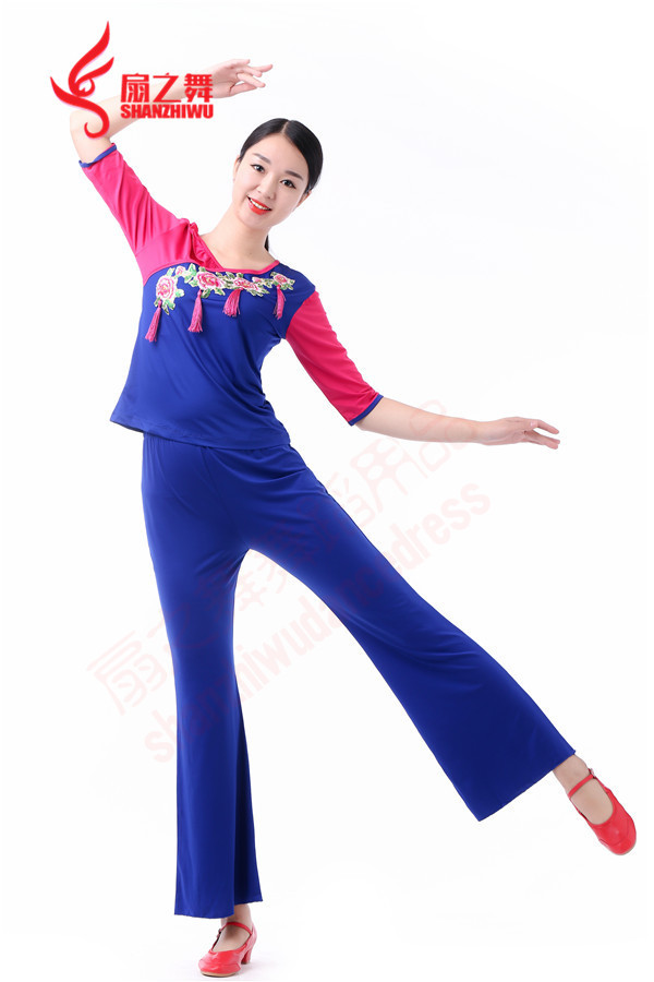 2017春夏新款广场舞套装时尚舞蹈健身服装表