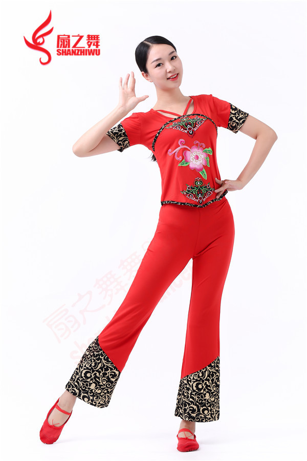 2017春夏新款广场舞裤套装时尚舞蹈健身服装