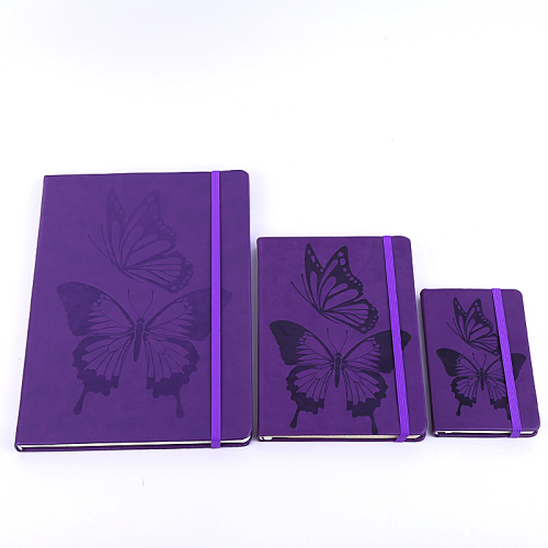 Butterfly Embossed Pu Color Changing Strap Notebook