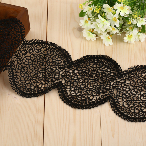 Hualing Lace Black round Fashion Woven Hollowed Lace Clothing Accessories