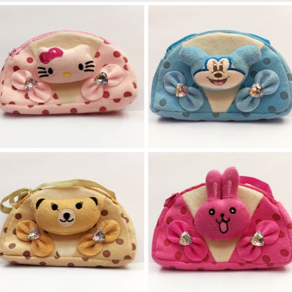 Bolsa de satchel de peluche bolsa de exportación de comercio exterior doble pull cartoon bolsa para niños pic 4