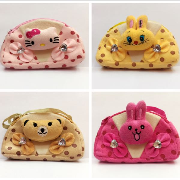 Bolsa de satchel de peluche bolsa de exportación de comercio exterior doble pull cartoon bolsa para niños pic 1