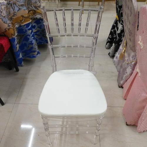Yiwu Foreign Trade Acrylic Transparent Bamboo Chair Resin Banquet Chair American Country Lawn Chair