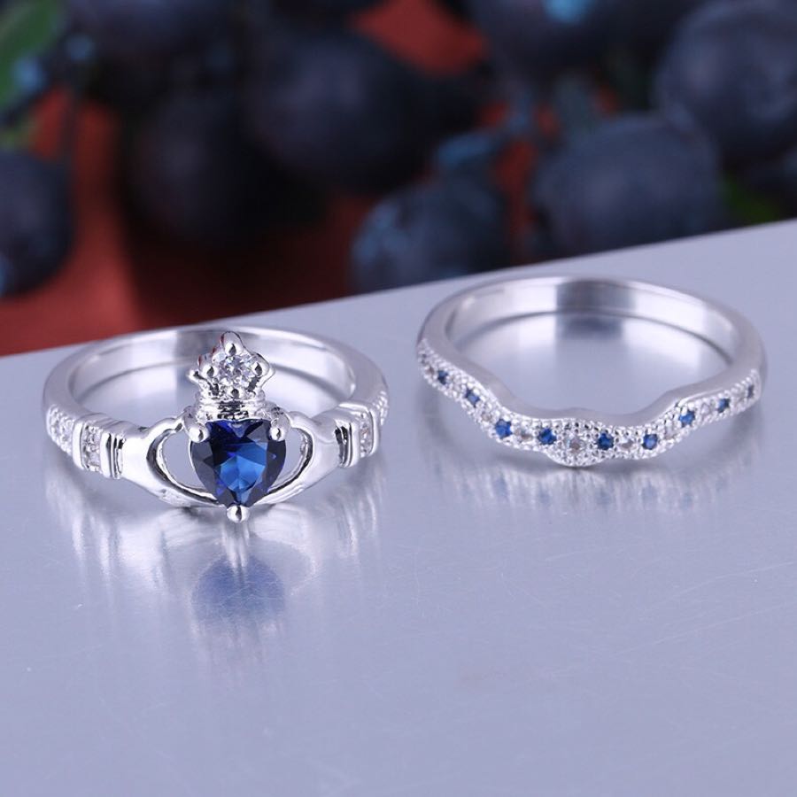 白铜镀金镶嵌对戒 ebay速卖通亚马逊爆款 戒指