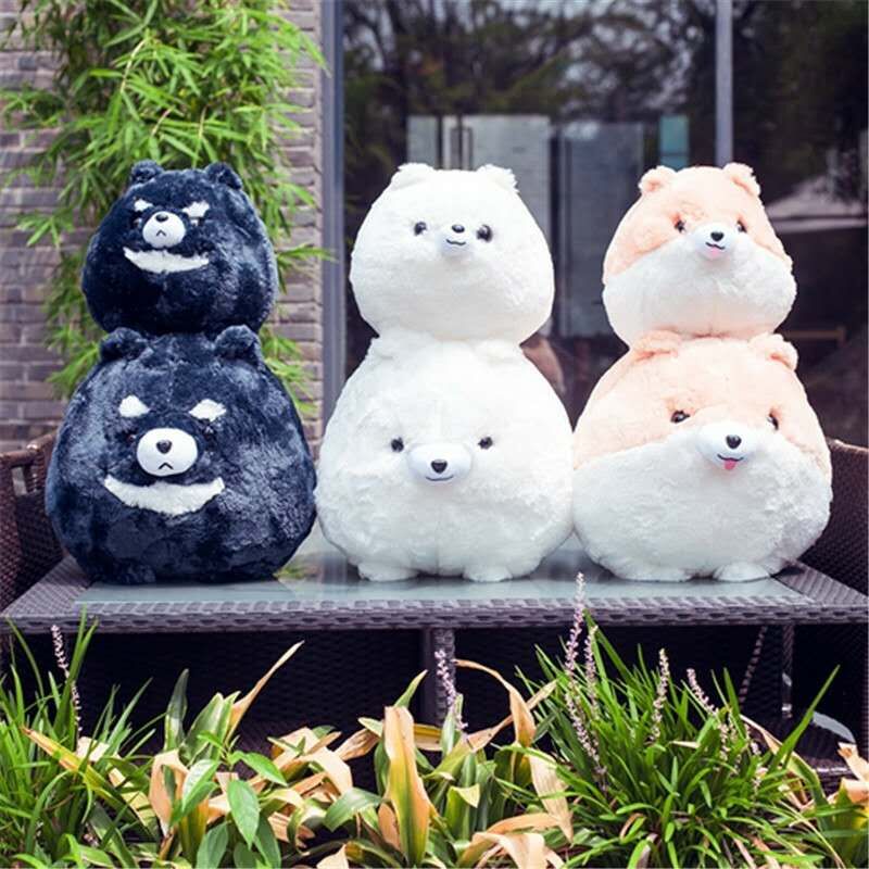 新款创意博美犬公仔哈士奇毛绒玩具公仔毛茸茸的小狗