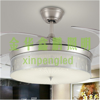 Stealth fan light simple European bi-color LED indoor lamp restaurant fan light