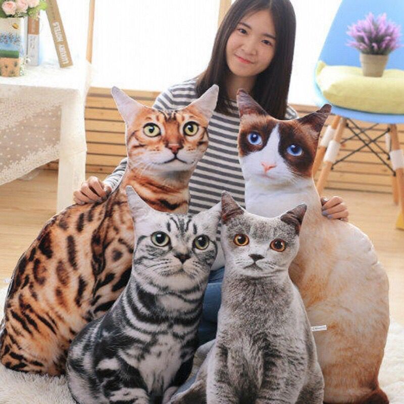创意仿真猫咪抱枕搞怪滑稽表情毛绒玩具