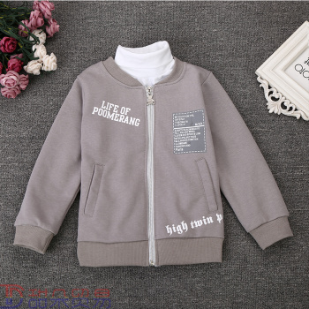 2017义乌购新款春季儿童舒适英文绣花外套厂