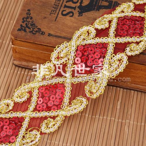 gold and silver sequins lace props clothing accessories