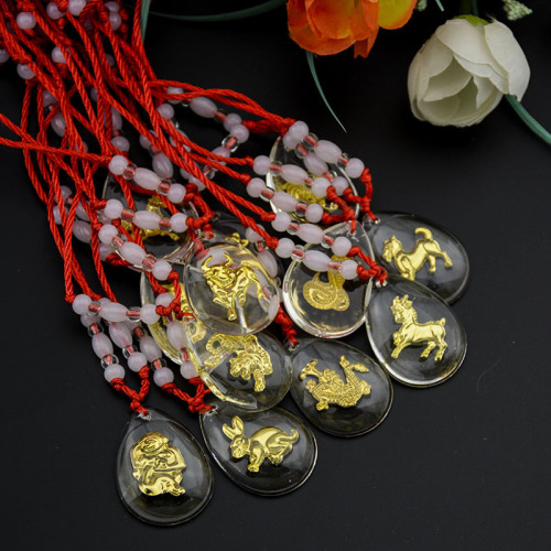 aishang sunshine buddha guanyin red rope pendant necklace men and women couple style necklace wholesale imitation jade pendant gift