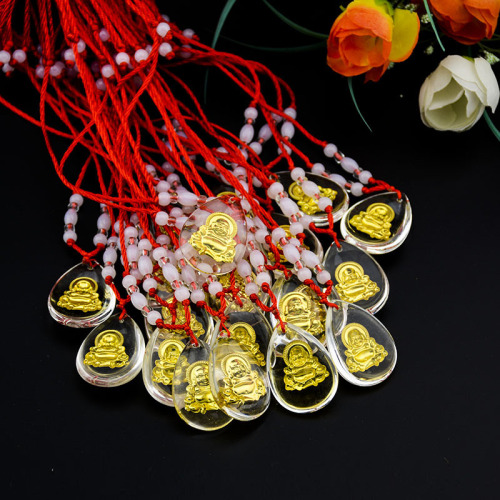 aishang sunshine buddha red rope pendant necklace men and women couple style necklace wholesale imitation jade pendant gift
