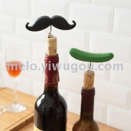 beard & cucumber silicone wine bottle opener