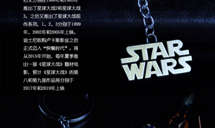 film star,pop star film surrounding star wars star title logo metal car keys