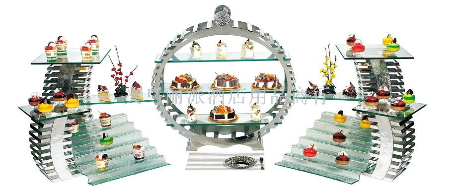 高档不锈钢组合展示架酒店自助餐餐厅食物层架