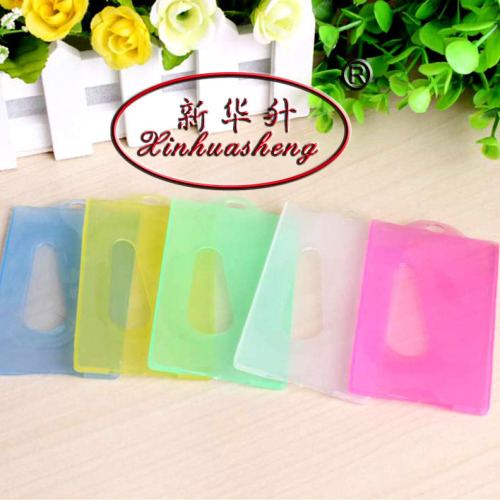 xinhua certificate card color transparent hard plastic bus card cover id certificate card cover protection anti-magnetic bank card