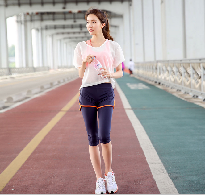 韩国夏季新款瑜伽服健身服女网纱小罩衫透明感