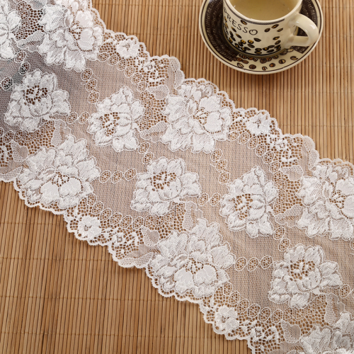 Spot Factory Direct White Mesh Translucent Rose Embroidery Lace Accessories