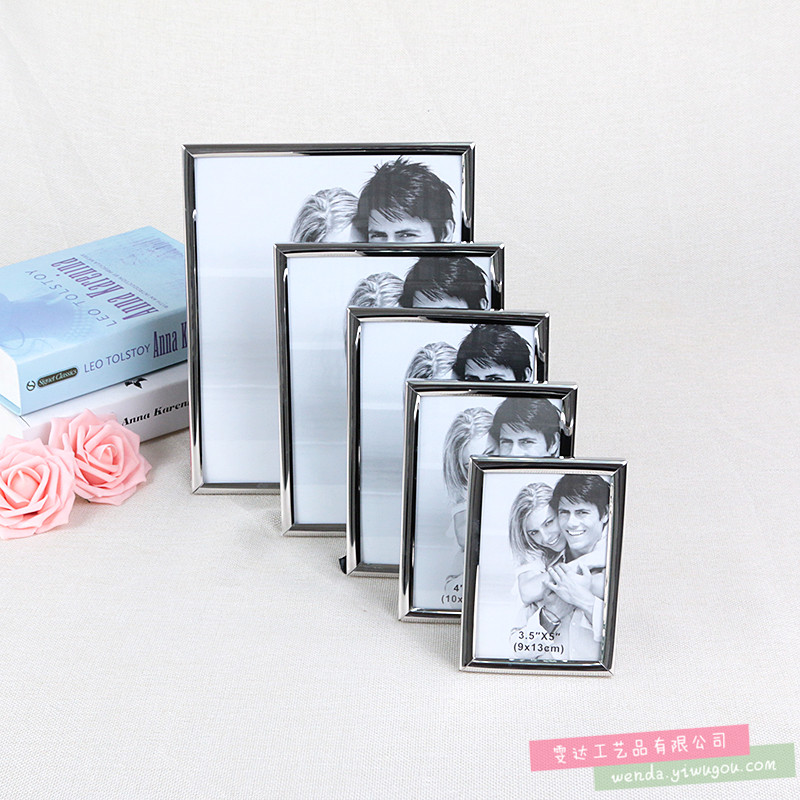 高档亮银相框时尚礼品相框家居及办公摆件照片墙