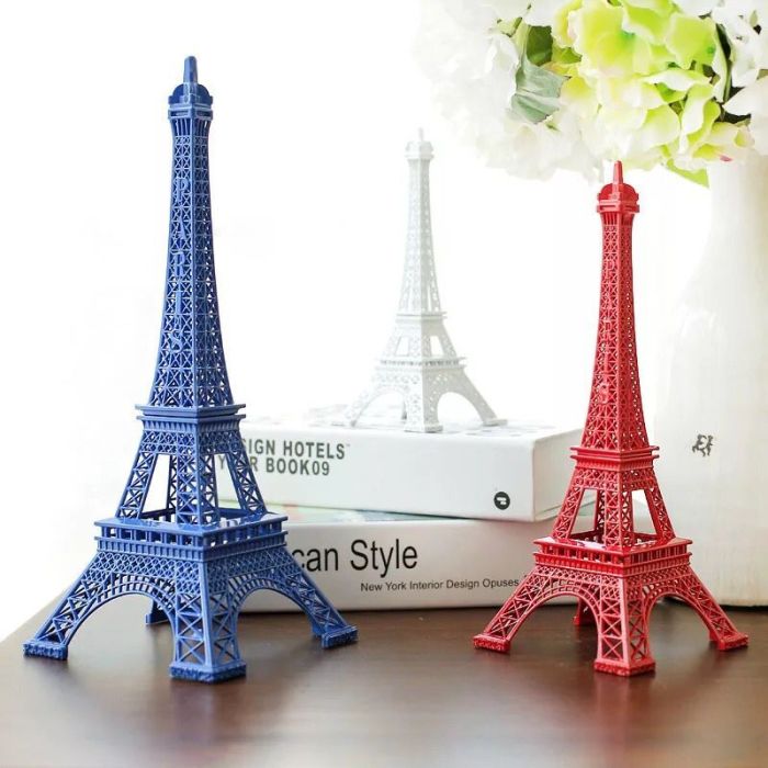souvenir知名建筑物模型巴黎埃菲尔铁塔 彩色系