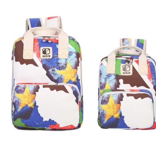 Chenrui Chenrui Canvas Parent-Child Leisure Backpack Schoolbag Travel Bag 