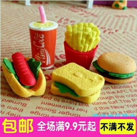 KFC Eraser Simulation Food Hamburger Cola Hot Dog Sandwich Creative Toy Eraser
