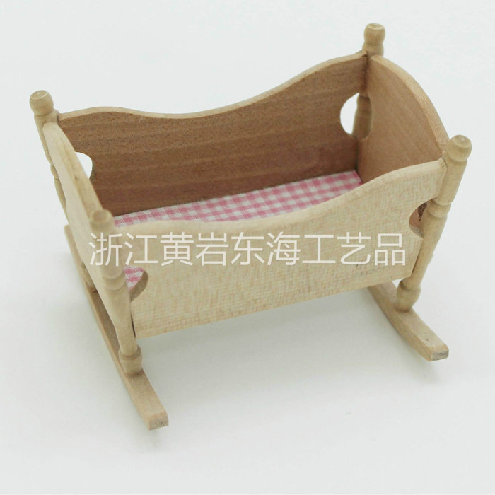 益智幼教迷你小家具 儿童手工课 木制小摇篮diy 木质白胚