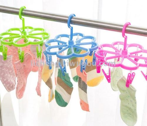 Multifunctional Windproof Plastic Laundry Rack Non-Slip Underwear Socks Drying Rack Hanger Clip