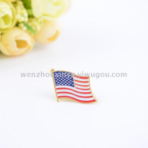 Metal American Flag Badge Custom Enamel Badge Custom Factory Foreign Trade Enamel Badge Custom