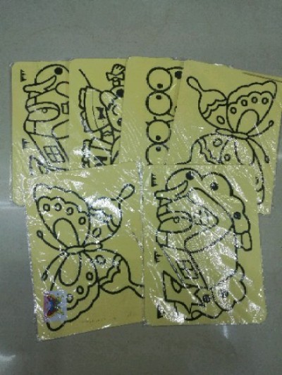 儿童沙画DIY手工画彩色沙画彩底黄底沙画_ 博