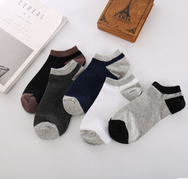 Men's spring and summer breath-proof, pure color boat socks, casual and comfortable.