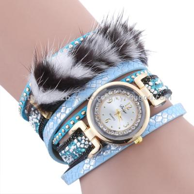 2017 new luxury high imitation mink girl watches watch decoration