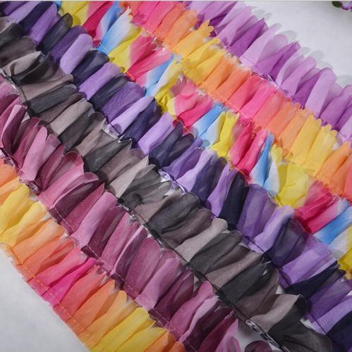 clothing headwear children‘s clothing diy lace accessories pleated colorful chiffon embossed accessories lace