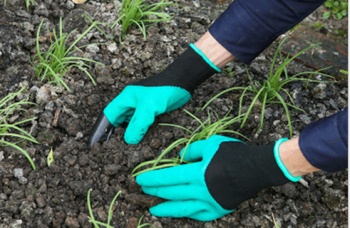 园林种花可挖土手套种植劳保浸胶防护绝缘塑料