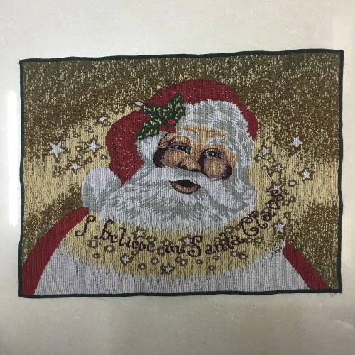 european-style pastoral style santa claus pattern cotton and linen jacquard coaster placemat insulation pad