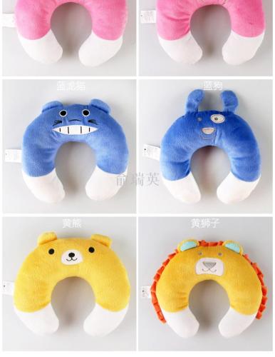 cartoon plush u-shaped pillow pp cotton nap office dual-purpose neck pillow children‘s pillow